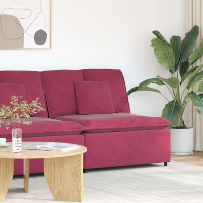 vidaXL Modul central canapea modulară cu perne, roșu vin, 100 cm 4104433 foto