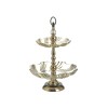 Etajera Sticla Metal Amber Golden Inart 33x48cm Raft Auriu Chihlimbar Negru