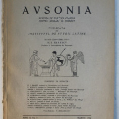 AVSONIA - REVISTA DE CULTURA CLASICA PENTRU SCOLARI SI TINERET , ANUL II , NR. 5 - MARTIE 1942