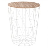 Masuta cafea Atmosphera Kumi, otel si MDF, 47x57 cm, alb Household NewTrend