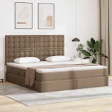 vidaXL Pat cu saltea și LED Cappuccino 180 x 200 cm Piele artificială 3372316