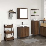 Set mobilier de baie, 2 piese, stejar maro, lemn prelucrat