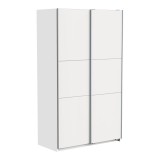 Cumpara ieftin Dulap pentru haine cu uși glisante Kawen, Lemn, Alb, 116x60x203 cm