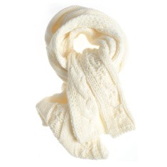 Fular elegant alb pentru sezonul rece