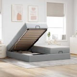 vidaXL Cadru de pat otoman cu saltele Gri deschis 160x200cm Material 3311234