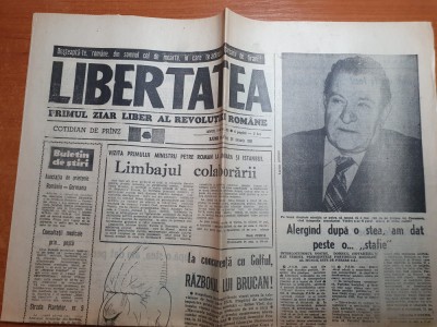 ziarul libertatea 29 ianuarie 1991-stefan iordache foto