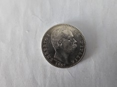 Italia 2 Lire 1887 Argint are 10 gr.Impecabila foto