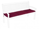 Cumpara ieftin Perna bancuta 3 locuri din textil visiniu Nat 153 cm x 48 cm x 3 h