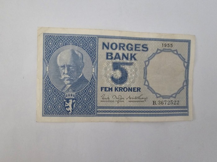 Norvegia 5 Kroner 1955