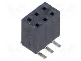 Conector şiruri pini mamă 6 PIN 2,54mm gold flash SMT SAMTEC