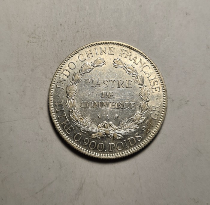 Indochina Franceza Piastre de Commerce 1925 Piesa de Colectie