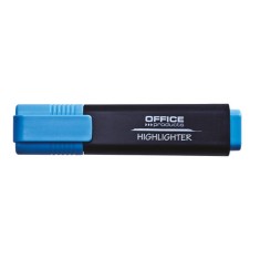 Set 10 Textmarkere OFFICE Products, Varf Tesit si Scriere de 1-5 mm, Culoare Albastru Fluorescent, Textmarker Birou, Evidentiator, Instrumente de Scri foto