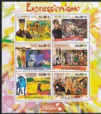 Mozambic 2011 - Expresionism - Picturi de Kandinsky, Kirchner, Nolde, s.a. Colita + Bloc, 4 POZE, MNH
