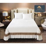 Cumpara ieftin Set Cuvertura Pat Catifea - JO133 Alb