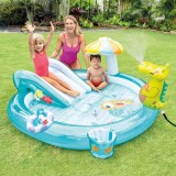 Piscina gonflabila pentru copii, design Crocodil, 201x170x84cm