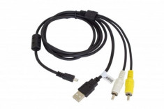 Usb / av-kabel pentru nikon wie uc-e6 u.a., UC-E17PENTAX I-AVC7 / I-AVC 7FUJI AV-C1NIKON EG-CP14CASIO EMC-5UCASIO EXILIM EX-H50, EX-ZS5 foto