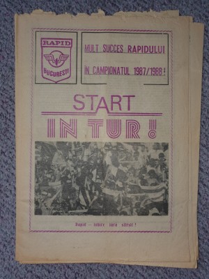 Program meci supliment Rapid Bucuresti - Otelul Galati, 16 pag, 23 Aug 87 foto