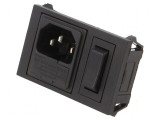 Conector alimentare AC soclu tată 10A 250VAC IEC 60320