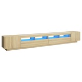 Cumpara ieftin Comoda TV cu lumini LED, stejar sonoma, 300x35x40 cm