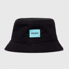 HUGO pălărie din bumbac culoarea negru, bumbac 50514748
