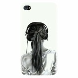 Husa silicon pentru Apple Iphone 4 / 4S, Girl With Headphone