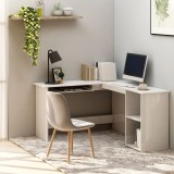 VidaXL Birou de colț formă de L alb extralucios 120x140x75 cm lemn