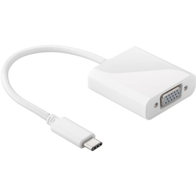 Adaptor VGA mama - USB-C tata 0.2m alb, Goobay foto