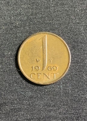 Moneda 1 cent 1969 Olanda foto