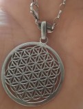 Lant argint cu medalion Floarea vieții