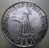 R.206 ROMANIA MIHAI I STEFAN CEL MARE 500 LEI 1941 ARGINT