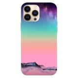 Husa compatibila cu Apple iPhone 14 Plus model Color vibe mountains, Silicon, TPU, Viceversa, Transparent, Carcasa