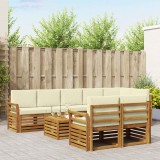 vidaXL Seturi de canapele 9 pcs Natural și Crem Lemn Solid de Acacia 3375050