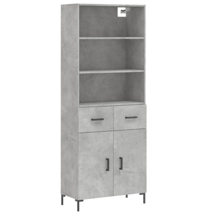 Dulap inalt, gri beton, 69,5x34x180, lemn compozit