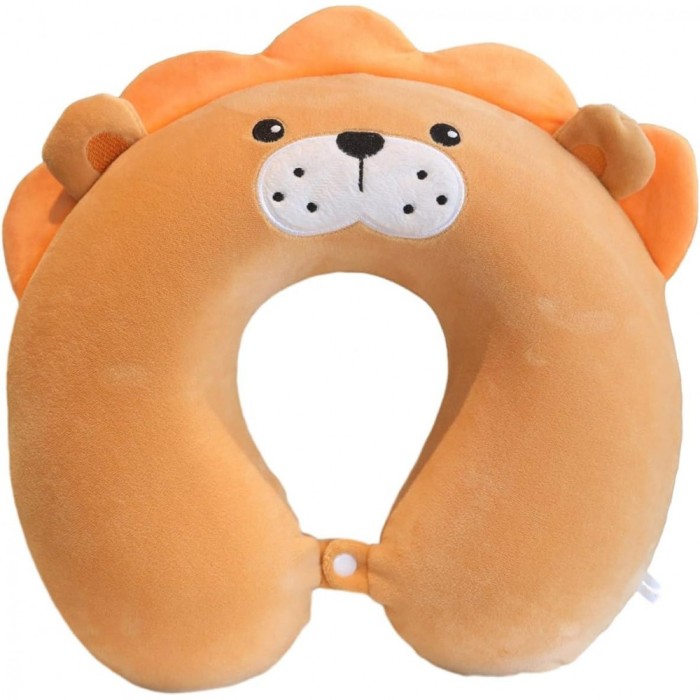 Pern&Auml; travellion, suport ergonomic pentru g&Atilde;&cent;t &Egrave;i cap, spum&Auml; cu memorie, 30x30 cm, sistem de prindere cu capse, maro