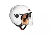 Casca Moto Scuter SMK Cooper White GL100, Open Face, Marimea L, Unisex, Viziera Anti-zgarieturi, Catarama Micrometrica
