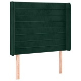 Cumpara ieftin Tablie pat cu aripioare verde inchis 83x16x118/128 cm catifea