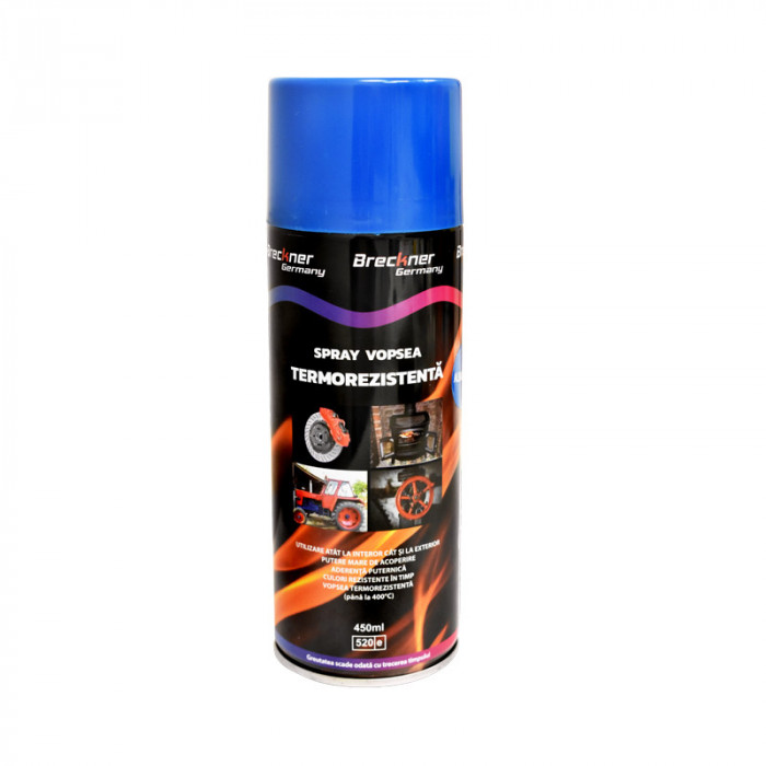 Spray vopsea ALBASTRU rezistent termic pentru etriere 450ml. Breckner BK83119