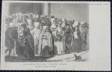 Carte postala, La Costume Poitevin, Sortie a messe a Nion 1850, perioada interbelica