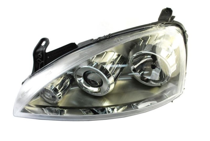 Far Opel Corsa C 10.2003-10.2010 TYC fata stanga tip bec H7+H7, reglare electrica, tip far ZKW