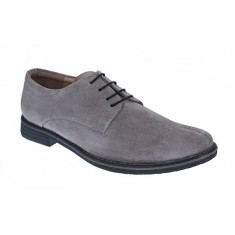 Pantofi barbati casual din piele naturala intoarsa gri - Marimea 39