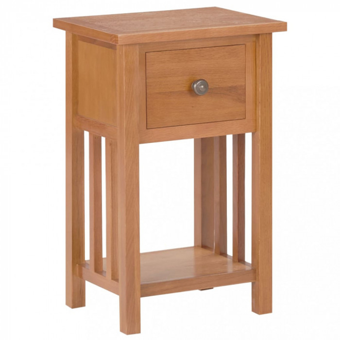 vidaXL Masă de reviste cu sertar, 35 x 27 x 55 cm, lemn masiv stejar 289182