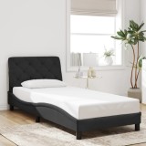 Cumpara ieftin Cadru de pat cu tăblie, negru, 90x190 cm, catifea
