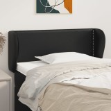 vidaXL Tăblie de pat cu aripioare negru 83x23x78/88 cm piele ecologică 3117076