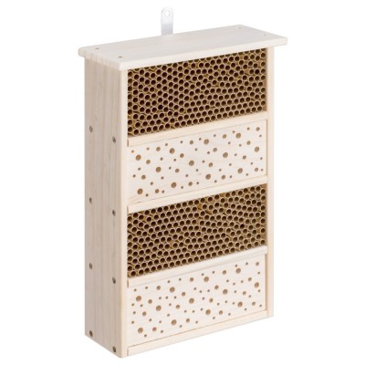 Hotel pentru albine Navaris, cu 4 camere de reproducere 40x26x10.5 cm, lemn, 56086.01 foto