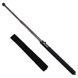 Baston Telescopic Otel IdeallStore Defence Guardian 65cm, Autoaparare, Negru/Argintiu, Siguranta + Husa Curea