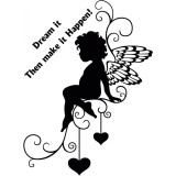 Sticker decorativ Valentine&#039;s Day, Inger, Negru, 85 cm, 1159ST