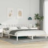 VidaXL Cadru de pat cu headboard Alb 180 x 200 cm Lemn masiv de pin 872222
