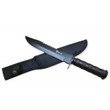 Cutit tactic de supravieturire Rambo Finka Foxter, 35 cm, husa, negru