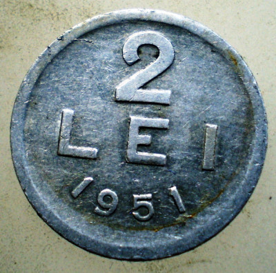 1.882 ROMANIA RPR 2 LEI 1951 foto