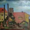 Peisaj citdin, u/p, semnat in monograma M.C. pe rama G. Cantacuzino, 48,5X39,5 cm